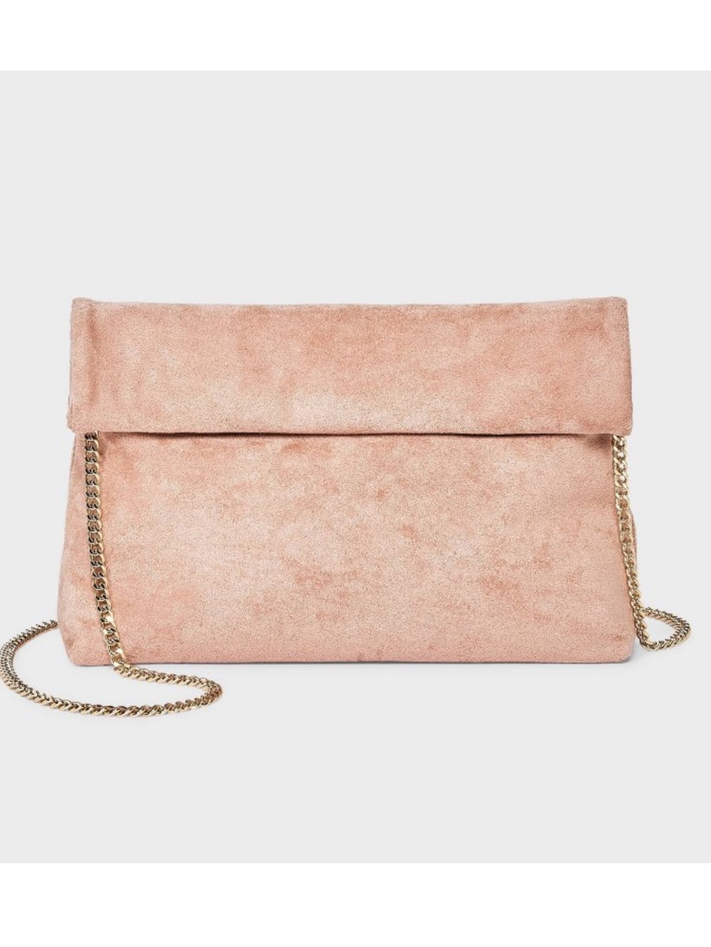 🔸NWT🔸A New Day Faux Suede Pale Pink Fold Over Clutch